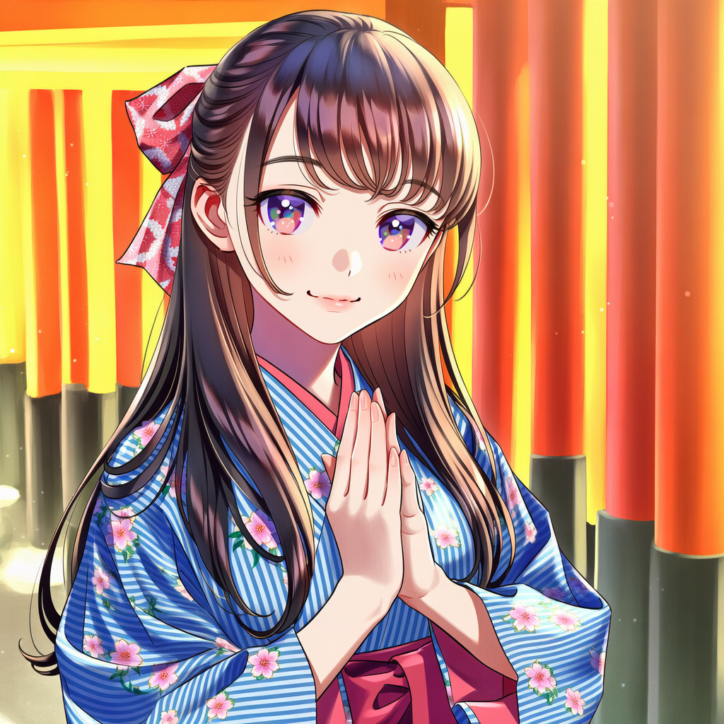 喜歡祈禱的善良少女